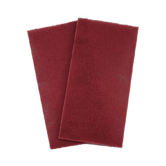 High Teck 4-1/2" X 9" V/F Thin Red Scuff Pad Grain(25 Pieces Per Box) - SPTHINR - SPTHINR 4-1/2" x 9" V/F THIN RED Scuff PAD Grain(25 pcs per box) - High Teck SPTHINR