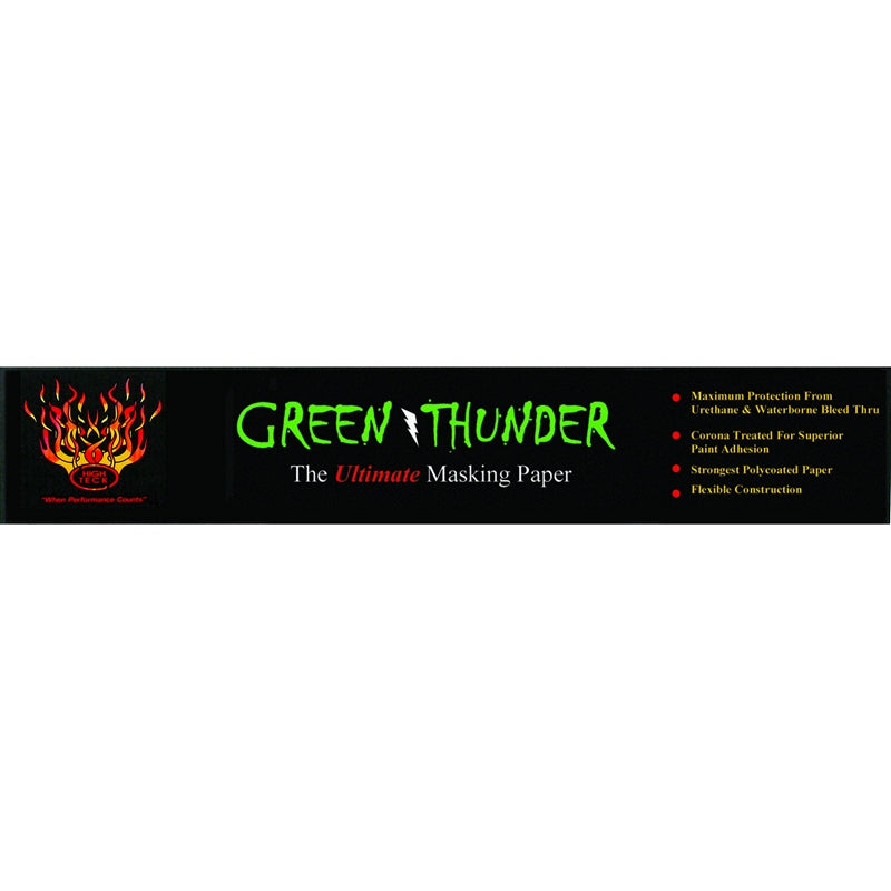 High Teck Green Thunder MP450gt-12 Masking Paper, 12 In W X 500 Ft L, Polycoated Paper, 30 Lb Basis - NOGB30F12 - High Teck™ Green Thunder MP450GT-12 Masking Paper, 12 in W x 500 ft L, Polycoated Paper, 30 lb Basis - High Teck NOGB30F12