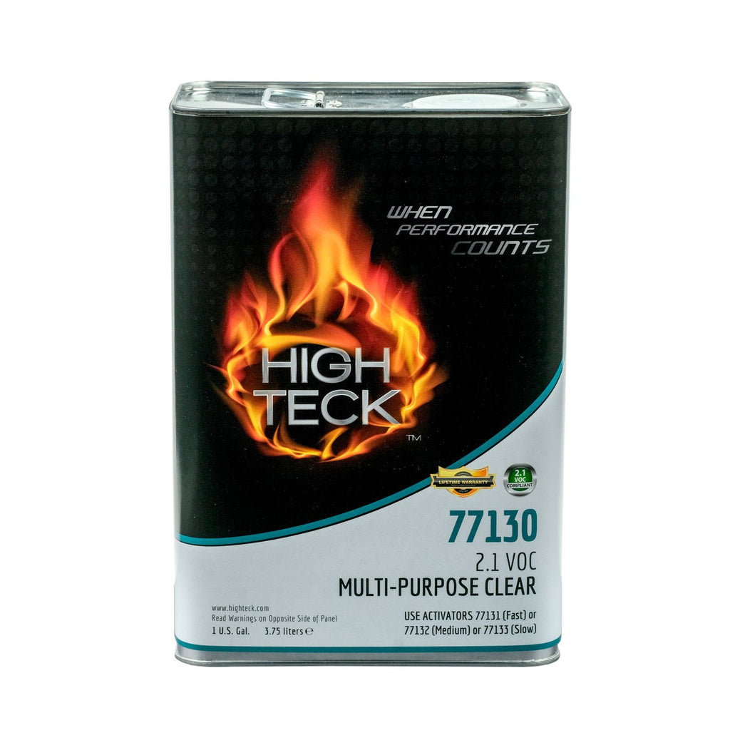 High Teck Multi-Purpose Clearcoat, Clear, Liquid, 2.1 Lb/Gal VOC, 4:1 Mixing - 1 gal - High Teck 77130-1