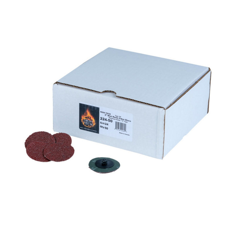 High Teck R-Style Disc, 2 In Dia, 24 Grit, Aluminum Oxide, Polymer Backing - 224-50 - High Teck™ 224-50 R-Style Disc, 2 in Dia, 24 Grit, Aluminum Oxide, Polymer Backing - High Teck 224-50