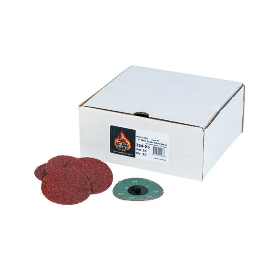 High Teck R-Style Disc, 3 In Dia, 24 Grit, Aluminum Oxide, Polymer Backing - 324-25 - High Teck™ 324-25 R-Style Disc, 3 in Dia, 24 Grit, Aluminum Oxide, Polymer Backing - High Teck 324-25