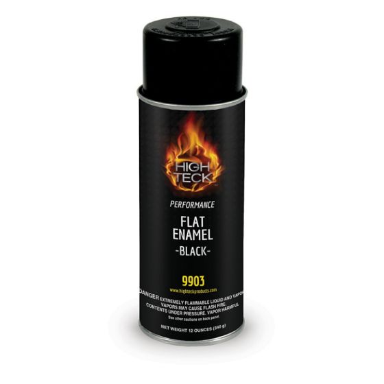 High Teck Performance Series Enamel, 12 Oz, Aerosol Can, Flat Black - 9903 - High Teck™ 9903 Performance Series Enamel, 12 oz, Aerosol Can, Flat Black - High Teck 9903