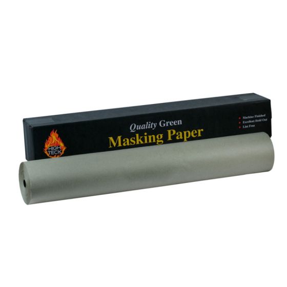 High Teck Masking Paper, 72 In W X 600 Ft L, Green, 35 Lb Basis - MP160G-72 - High Teck™ MP160G-72 Masking Paper, 72 in W x 600 ft L, Green, 35 lb Basis - High Teck MP160G-72