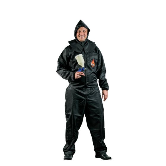 High Teck Reusable Paint Suit - PS105B - High Teck™ PS105B Premium Paint Suit, Medium, Black, 2-Way Zipper - High Teck PS105B