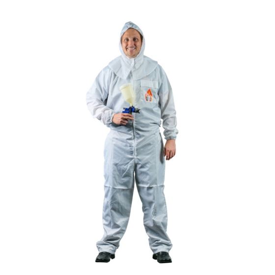 High Teck Reusable Paint Suit - PS205W - High Teck™ PS205W Premium Paint Suit, Medium, White, 2-Way Zipper - High Teck PS205W