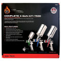 High Teck T530 Performance Series Complete 3-Gun HVLP Paint And Touch Up Set, Aluminum - PLT530 - High Teck™ T530 Performance Series Complete 3-Gun HVLP Paint and Touch Up Set, Aluminum - High Teck PLT530